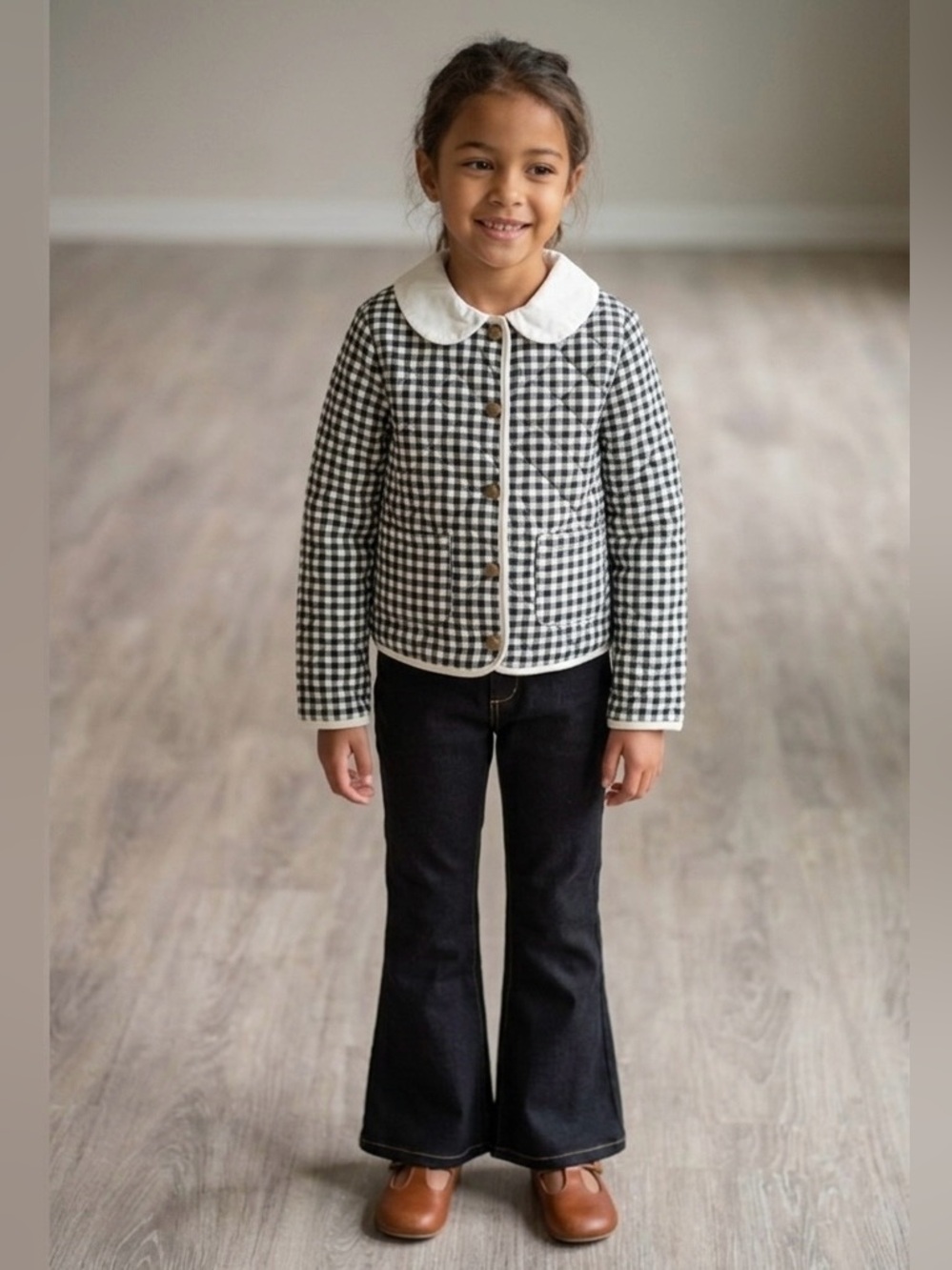 Draper James Checkered Kids Jacket with White Collar & Matching Pants SZ 7  Girl